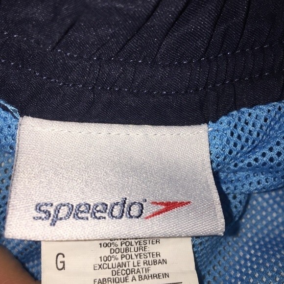 Speedo Swim Trunks Sz L Tropical Blue Hawaiian Surf Shorts Board Shorts - Picture 6 of 12